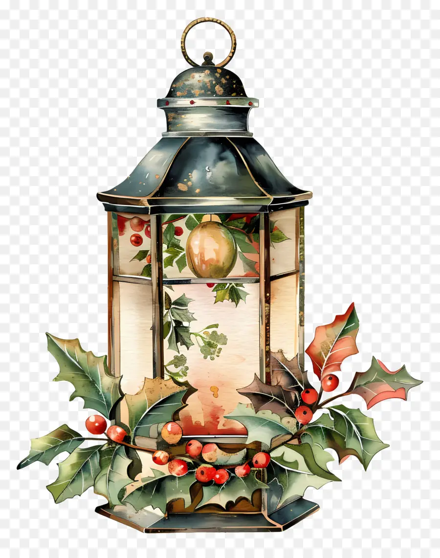 Lampu Bunga Natal，Lentera Antik PNG