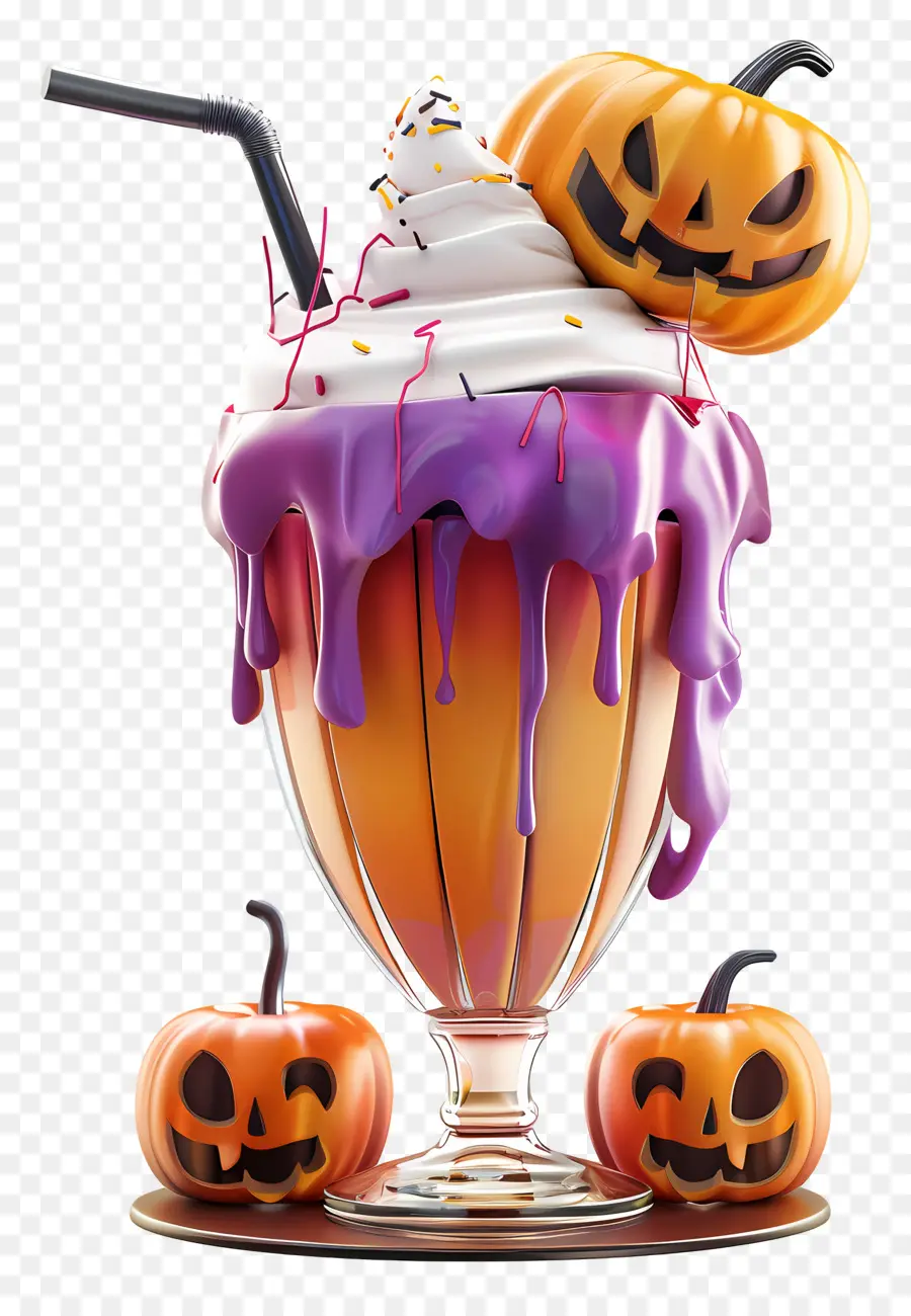 Susu Kocok Halloween，Labu Kuning PNG