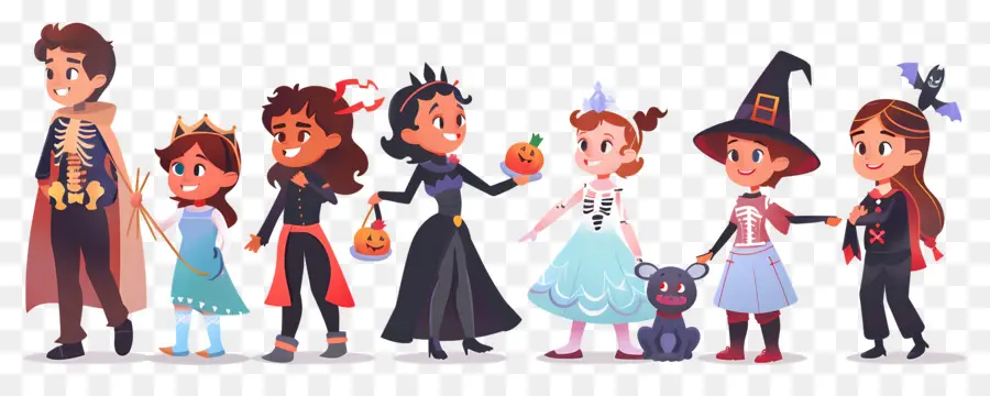 Anak Anak Halloween，Kelompok Berkostum PNG