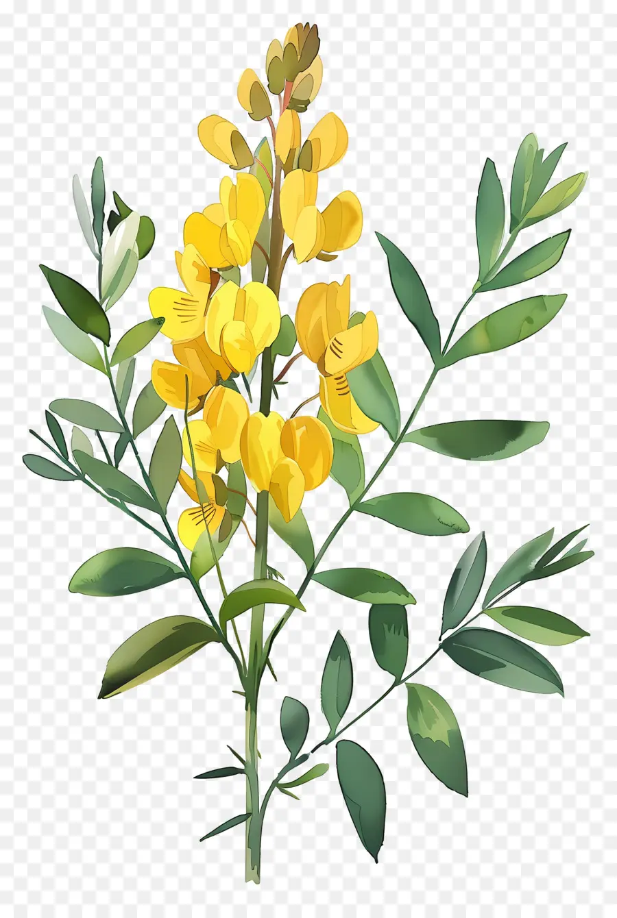 Bunga Cytisus Wolgaricus，Tanaman Berbunga Kuning PNG