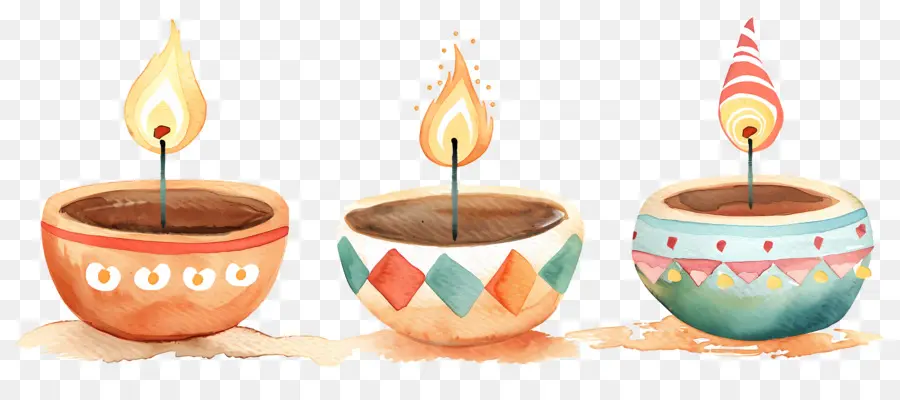 Diwali Diya，Lilin Hias PNG