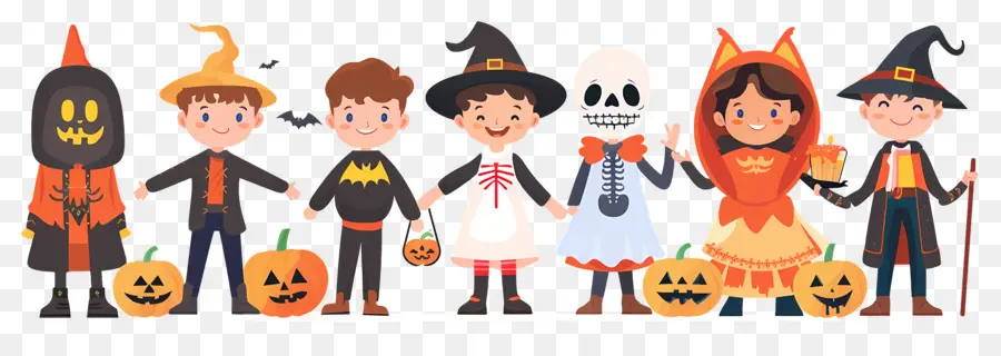 Anak Anak Halloween，Anak Anak Dengan Kostum Halloween PNG