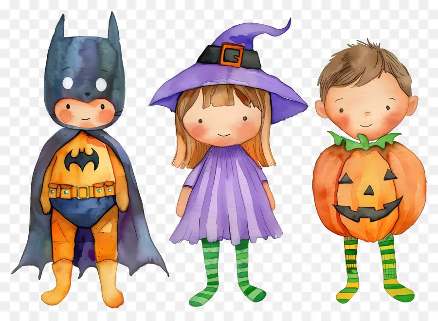 Anak Anak Halloween，Anak Anak Dengan Kostum Halloween PNG