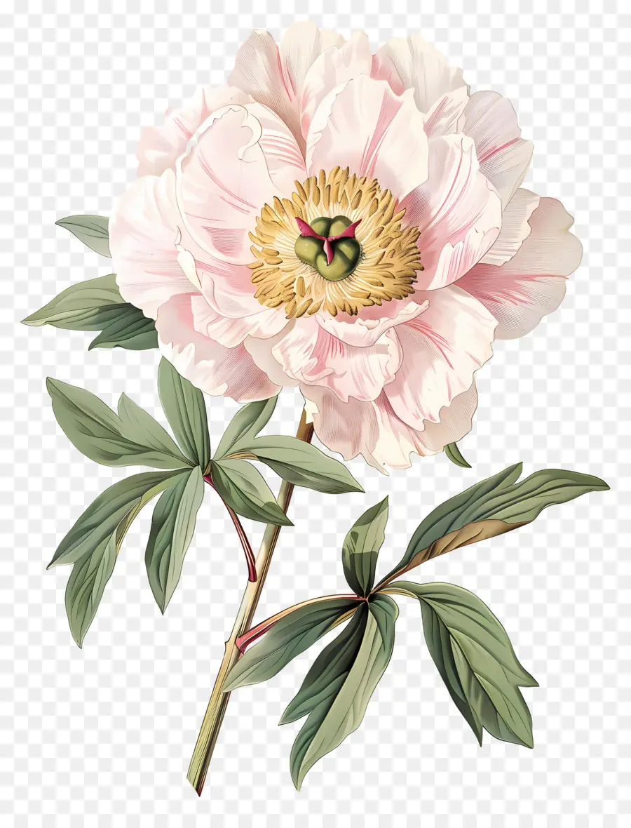 Bunga Peony，Bunga Merah Muda PNG