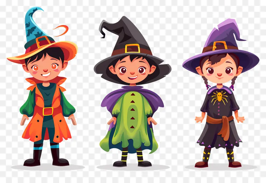 Anak Anak Halloween，Anak Anak Dengan Kostum Halloween PNG