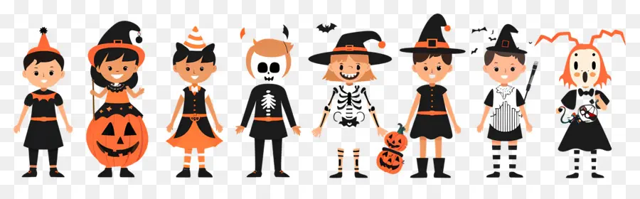 Anak Anak Halloween，Anak Anak Dengan Kostum Halloween PNG