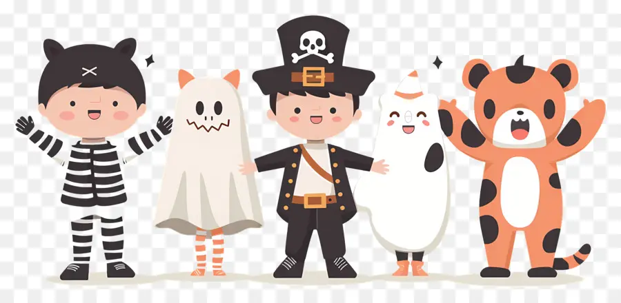 Anak Anak Halloween，Anak Anak Dengan Kostum Halloween PNG