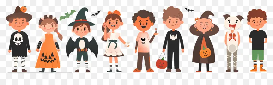 Anak Anak Halloween，Anak Anak Dengan Kostum Halloween PNG