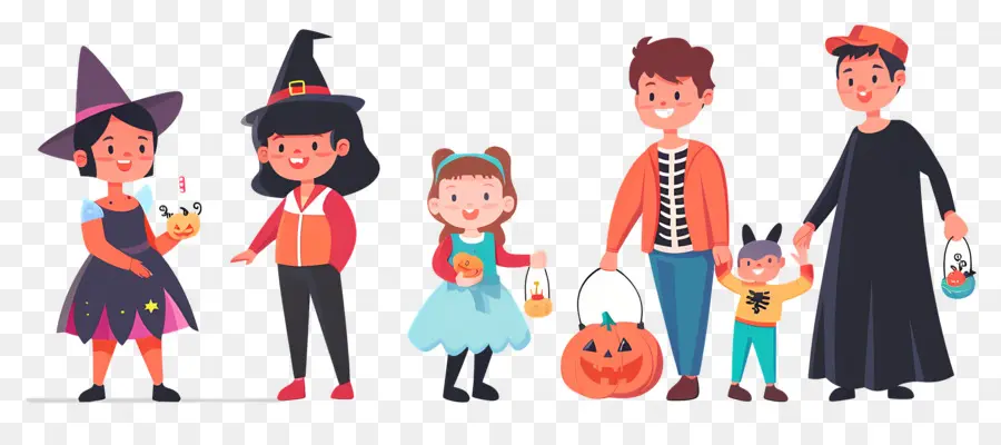 Anak Anak Halloween，Grup Halloween PNG