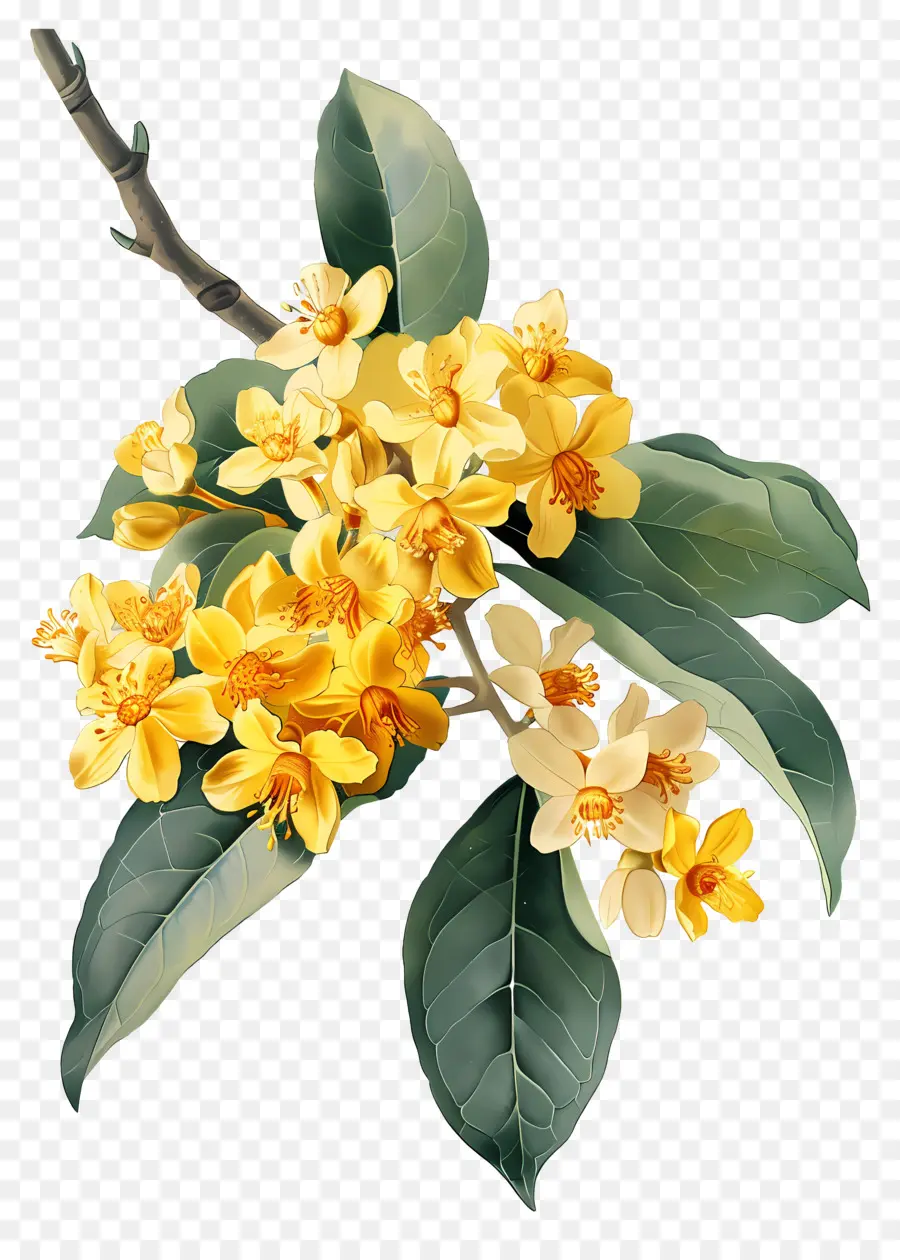 Bunga Osmanthus，Bunga Kuning PNG