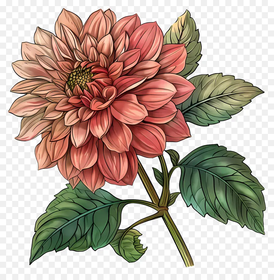 Bunga Dahlia，Bunga Oranye PNG