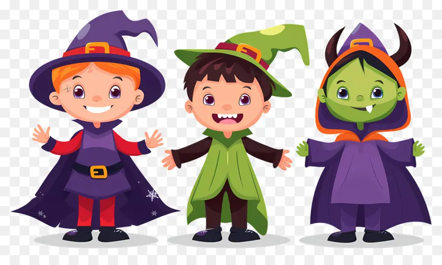 Anak Anak Halloween，Anak Anak Dengan Kostum Halloween PNG