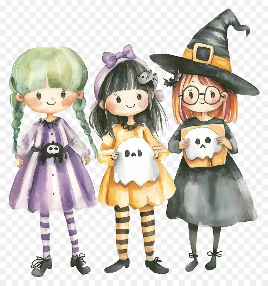 Anak Anak Halloween，Penyihir Berwarna Warni PNG