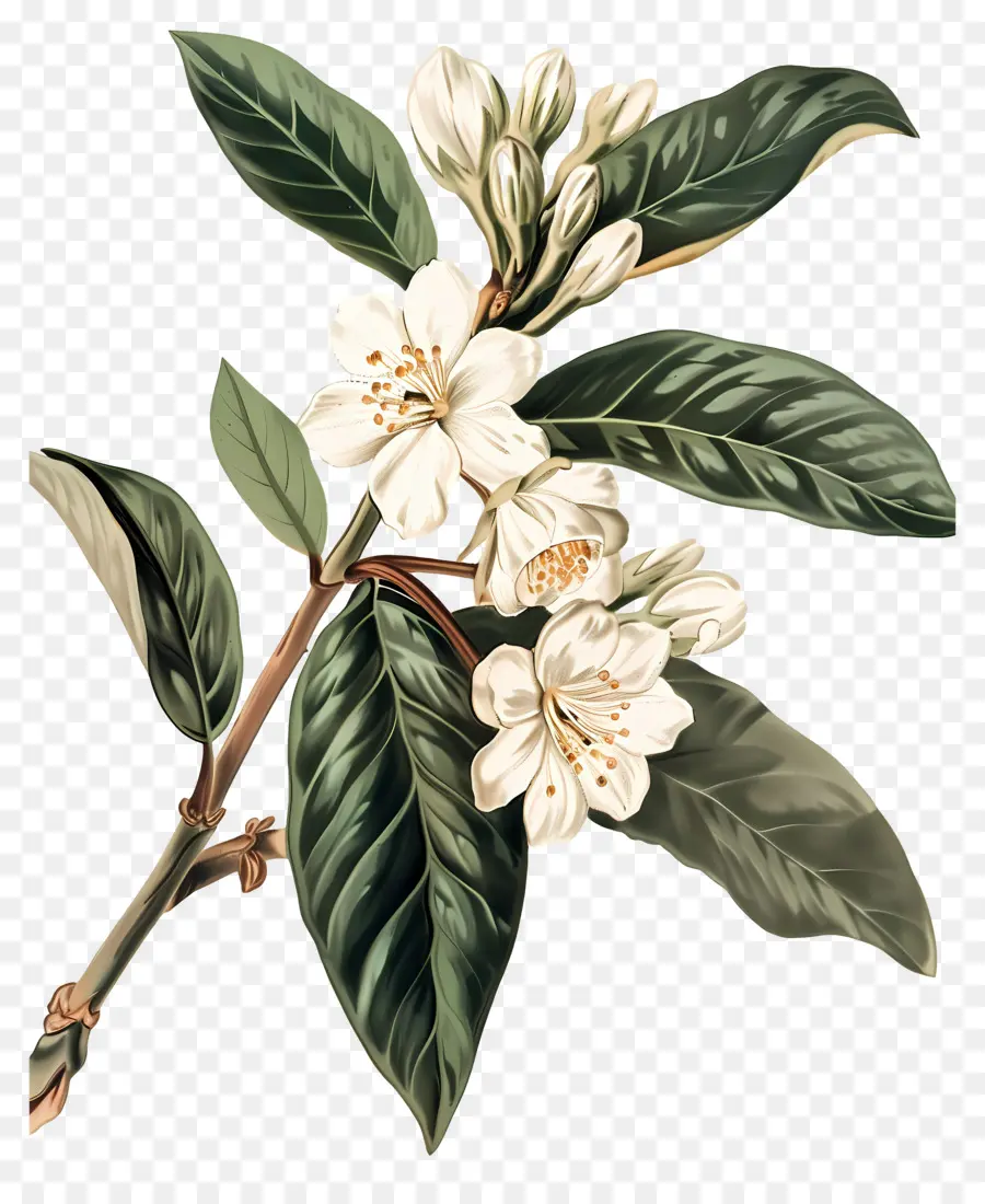 Bunga Osmanthus，Bunga Putih PNG