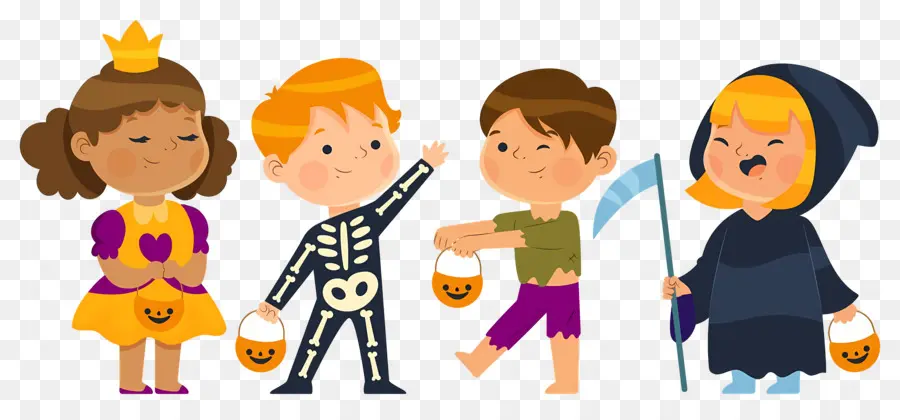 Anak Anak Halloween，Anak Anak Dengan Kostum Halloween PNG