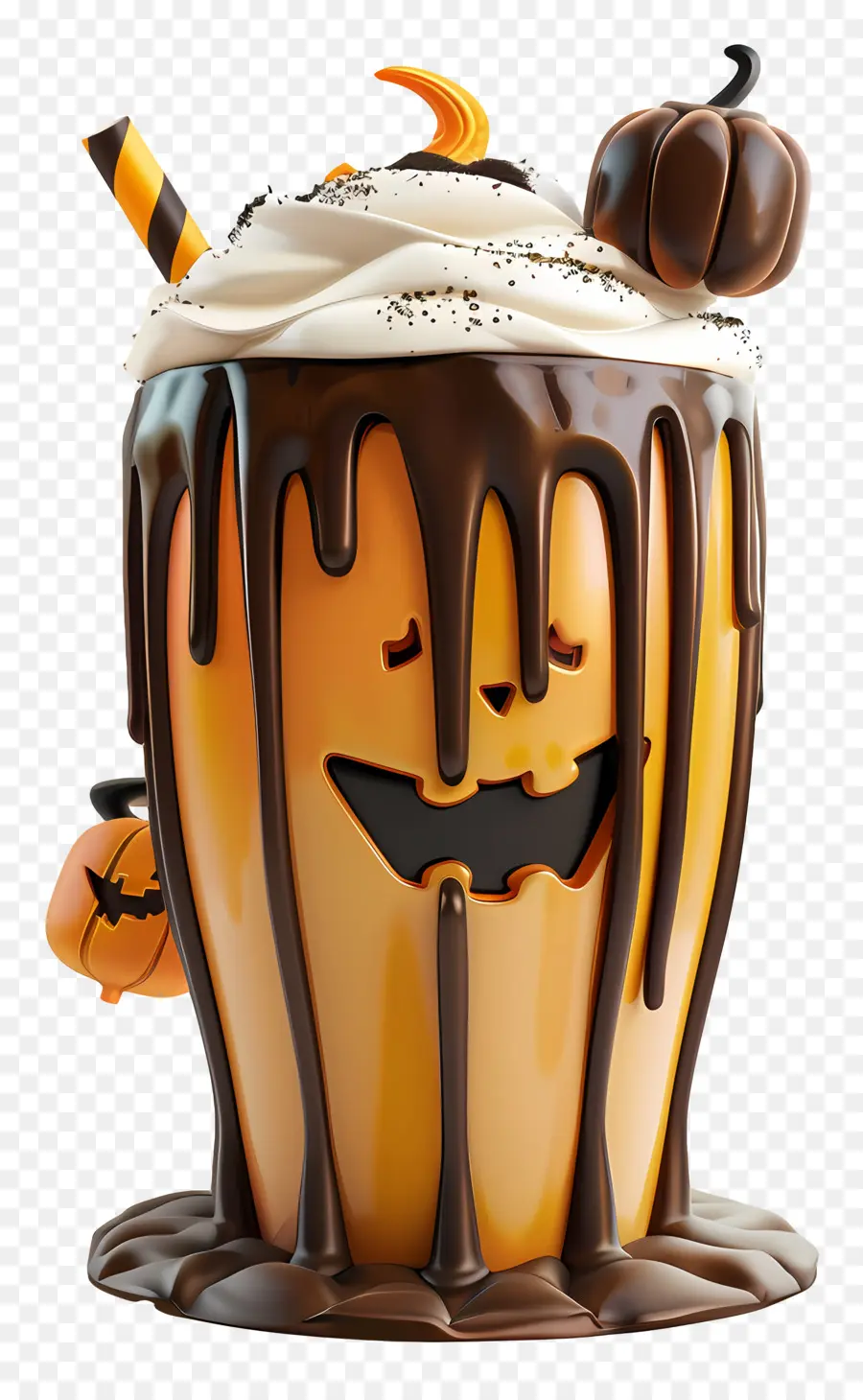 Susu Kocok Halloween，Labu Kuning PNG