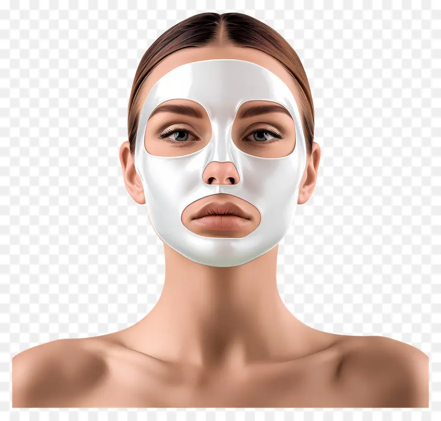 Wanita Cantik，Wanita Dengan Masker Wajah Putih PNG