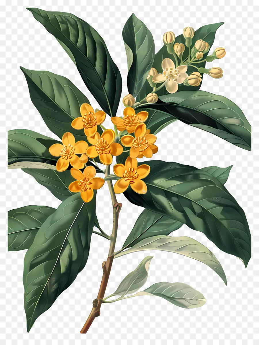 Bunga Osmanthus，Bunga Kuning PNG