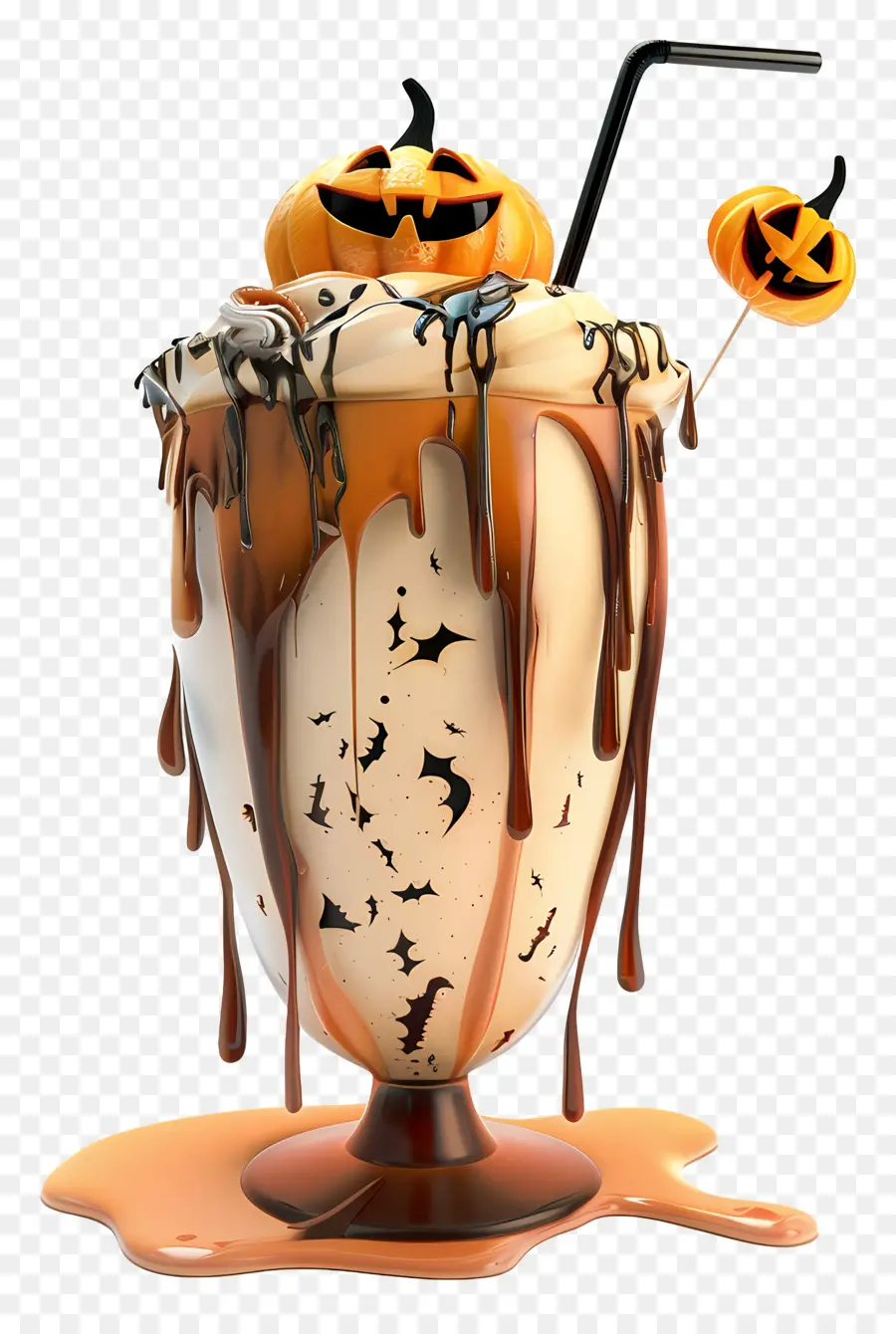 Susu Kocok Halloween，Milkshake Labu PNG