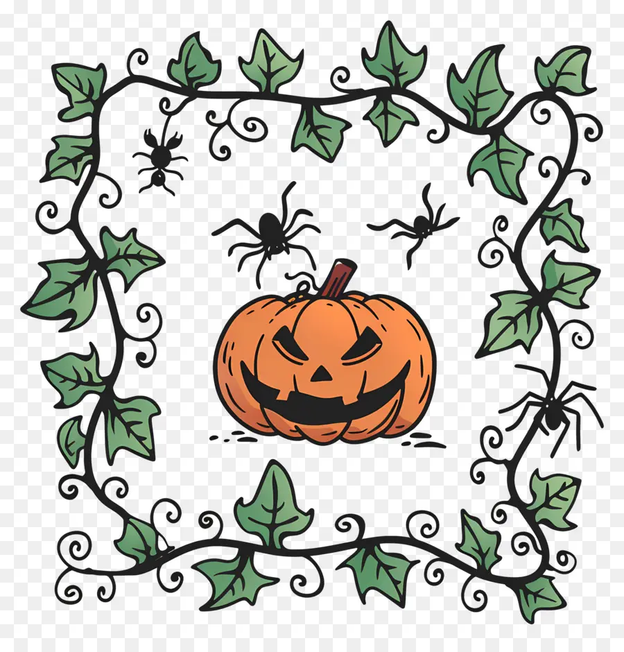 Bingkai Halloween，Jack O' Lantern PNG