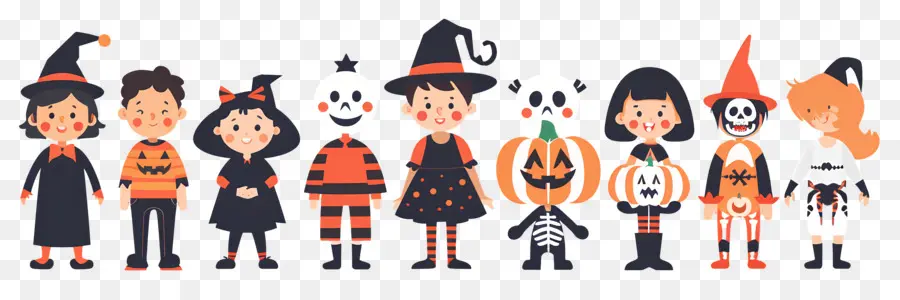 Anak Anak Halloween，Anak Anak Dengan Kostum Halloween PNG