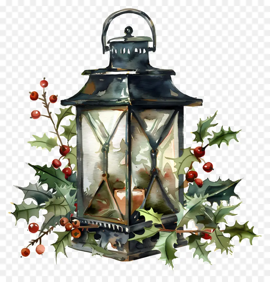 Lampu Bunga Natal，Lentera Antik PNG