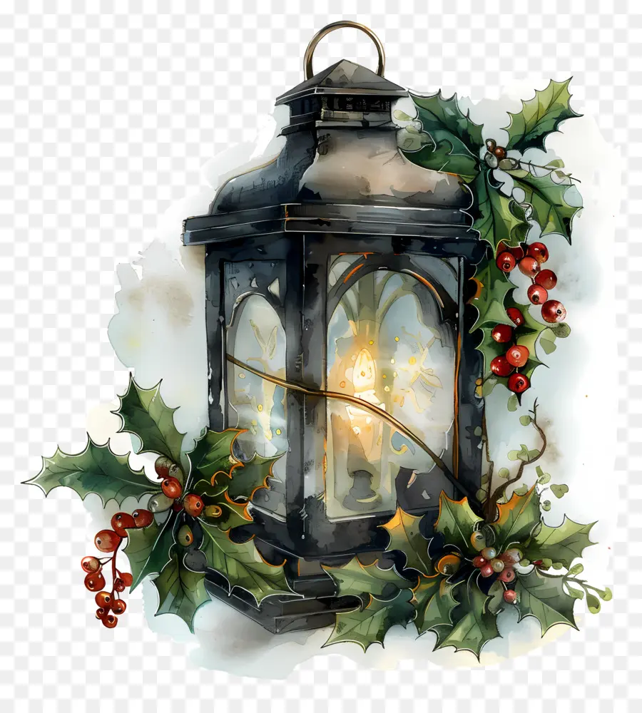 Lampu Bunga Natal，Lentera Antik PNG