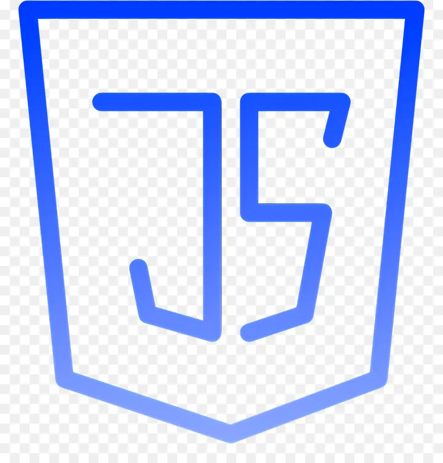 Logo Javascript，Garis Luar Biru Logo Javascript PNG