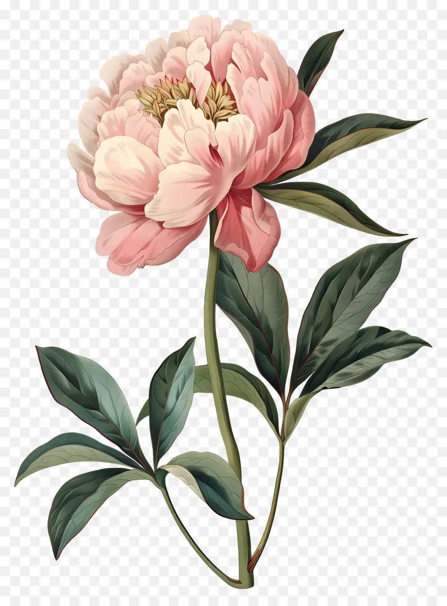 Bunga Peony，Bunga Merah Muda PNG