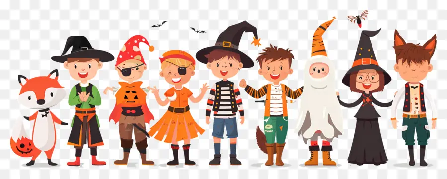 Anak Anak Halloween，Anak Anak Dengan Kostum Halloween PNG