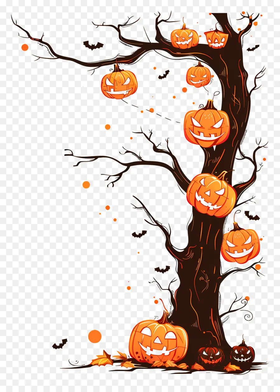 Pohon Halloween，Labu Halloween PNG