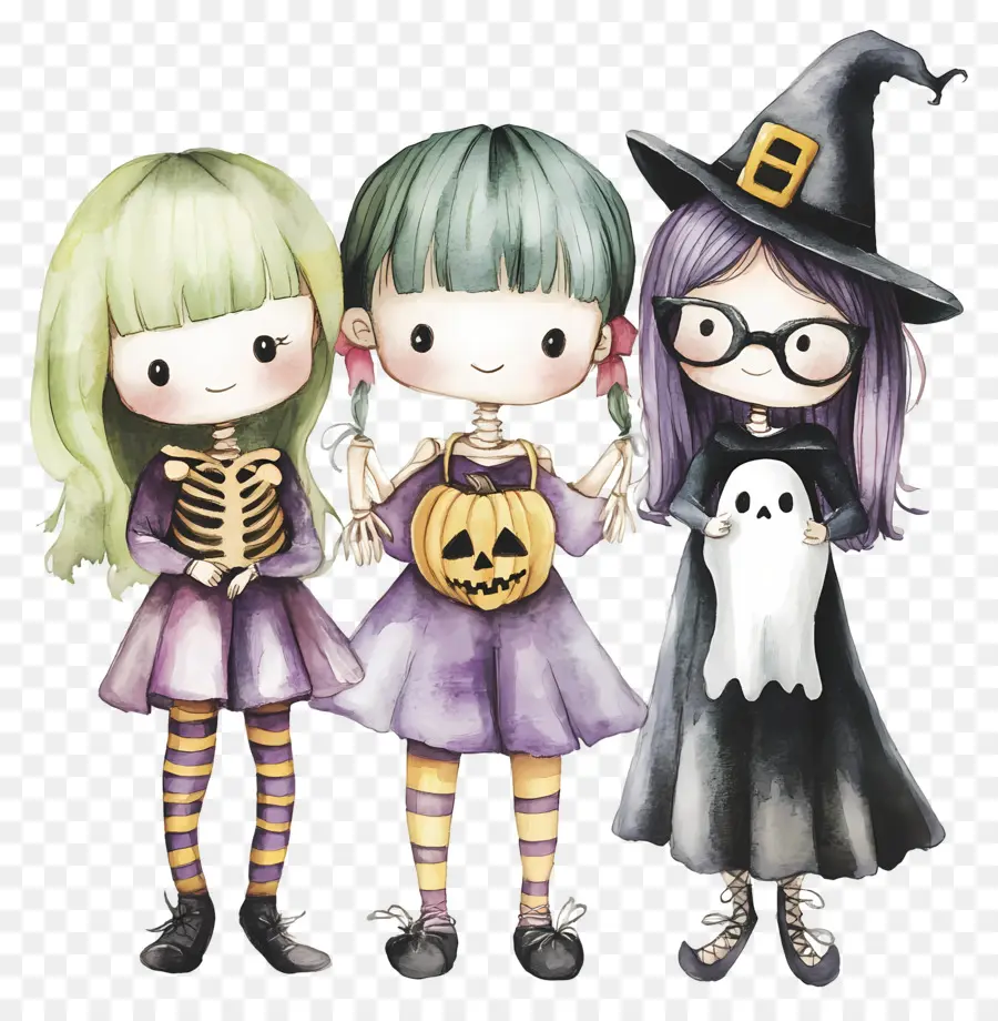 Anak Anak Halloween，Penyihir Berwarna Warni PNG