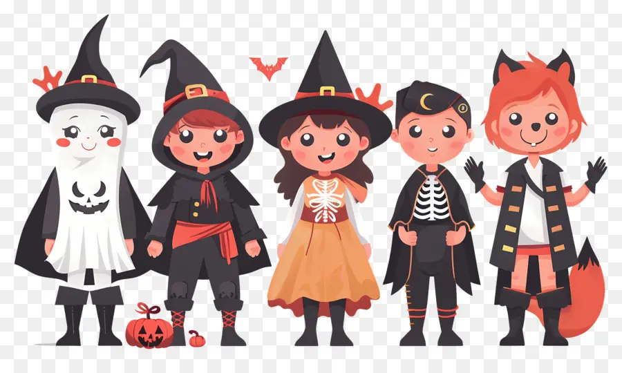 Anak Anak Halloween，Anak Anak Dengan Kostum Halloween PNG