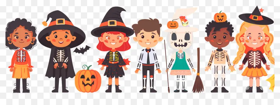 Anak Anak Halloween，Anak Anak Dengan Kostum Halloween PNG