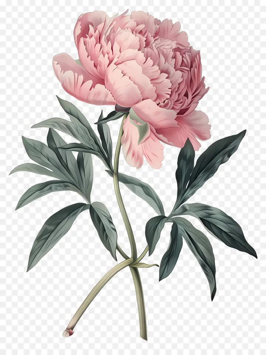 Bunga Peony，Bunga Merah Muda PNG