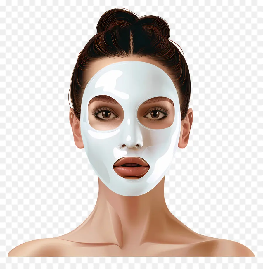 Wanita Cantik，Wanita Dengan Masker Wajah Putih PNG