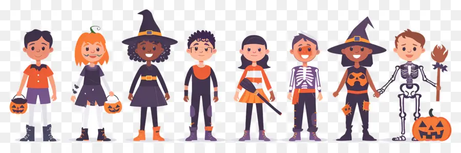 Anak Anak Halloween，Anak Anak Dengan Kostum Halloween PNG