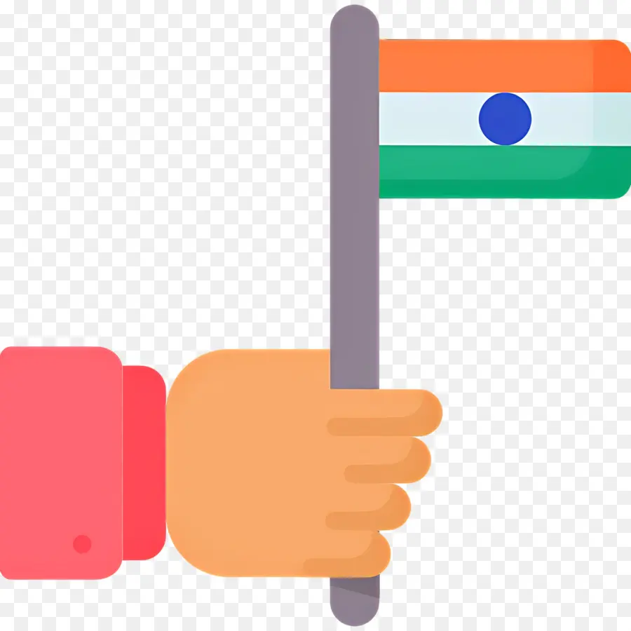 Bendera India，Tangan Memegang Bendera PNG