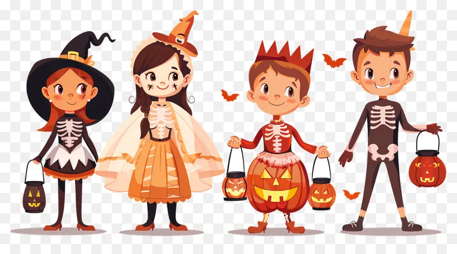 Anak Anak Halloween，Anak Anak Dengan Kostum Halloween PNG