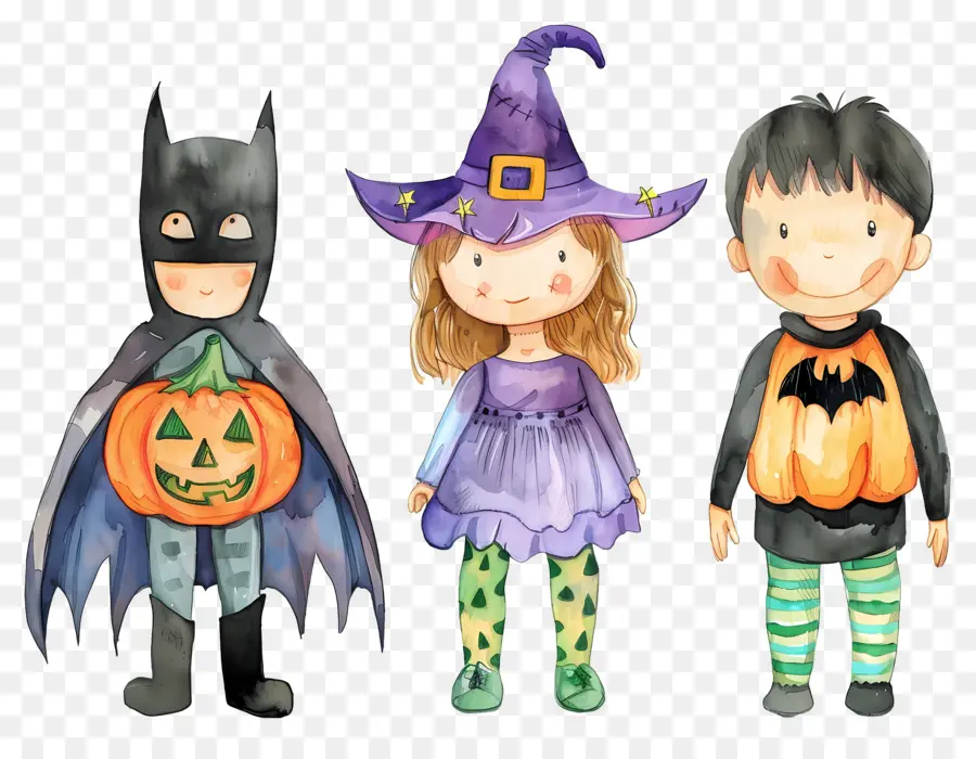 Anak Anak Halloween，Anak Anak Dengan Kostum Halloween PNG