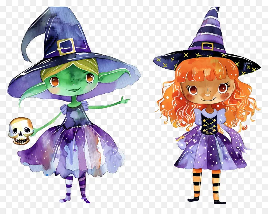 Anak Anak Halloween，Penyihir Berwarna Warni PNG