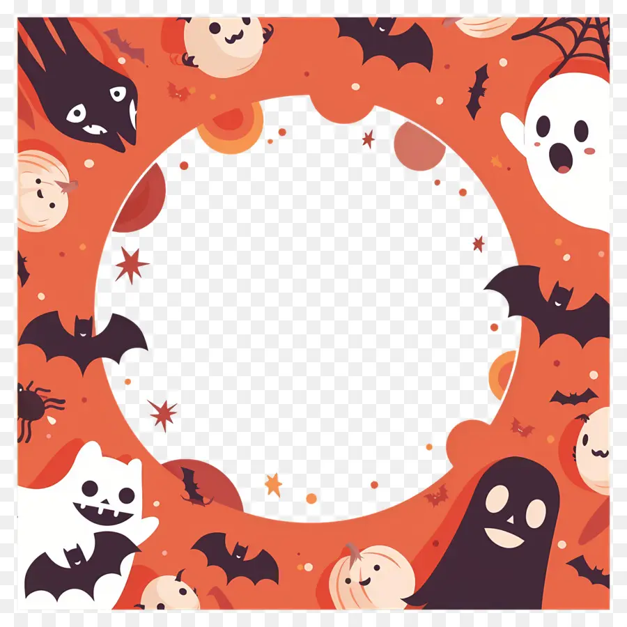 Bingkai Halloween，Bingkai Hantu Halloween PNG