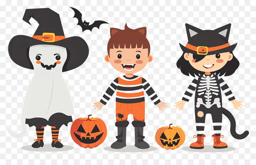 Anak Anak Halloween，Anak Anak Dengan Kostum Halloween PNG