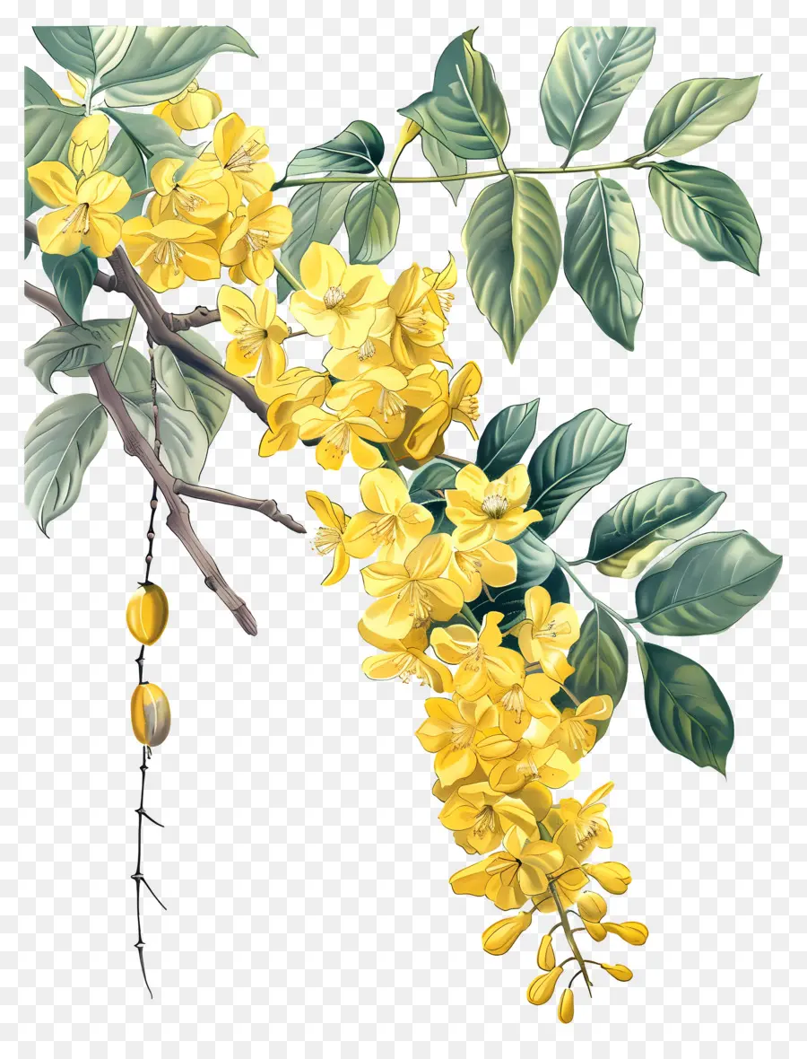 Bunga Laburnum，Bunga Kuning PNG