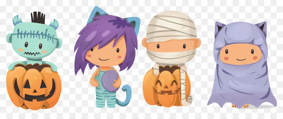 Anak Anak Halloween，Anak Anak Dengan Kostum Halloween Yang Lucu PNG