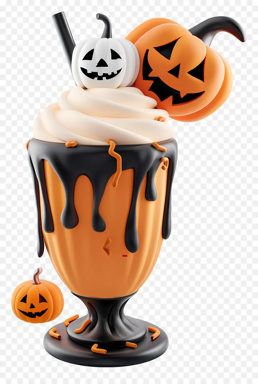 Susu Kocok Halloween，Labu Kuning PNG