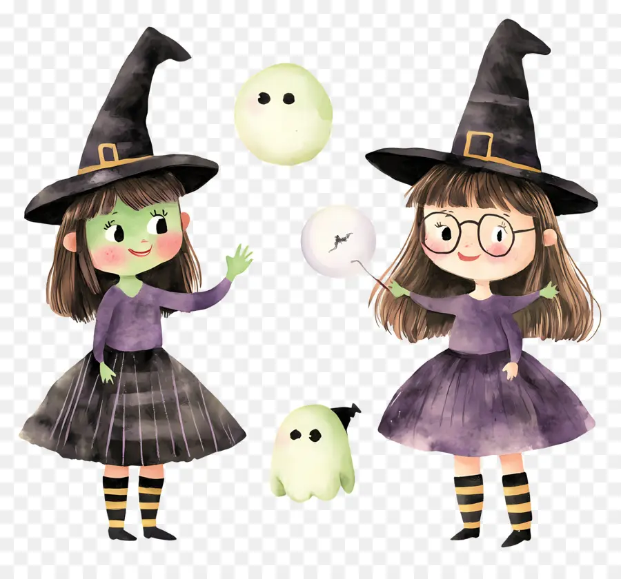 Anak Anak Halloween，Penyihir Lucu PNG