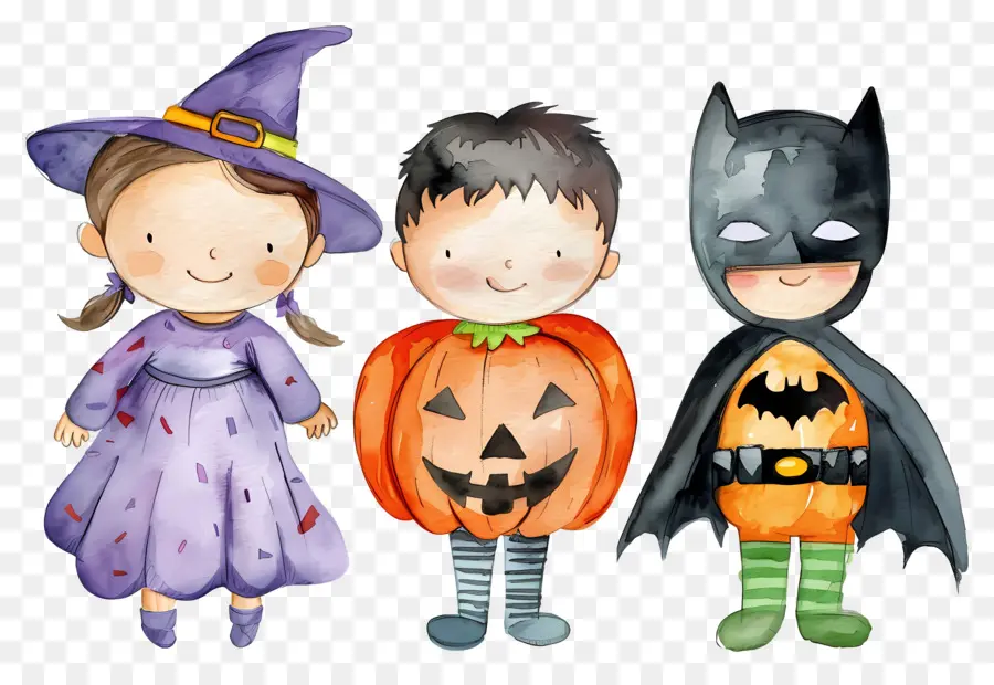 Anak Anak Halloween，Anak Anak Dengan Kostum Halloween PNG