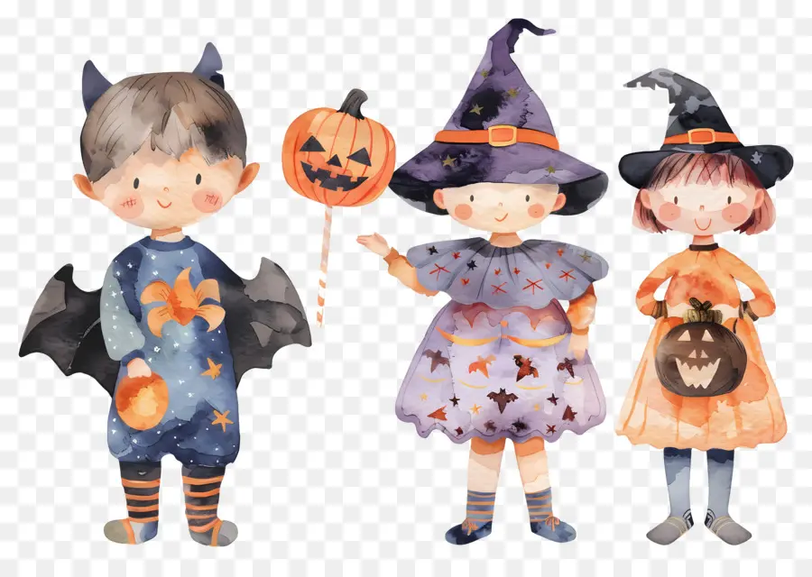 Anak Anak Halloween，Anak Anak Dengan Kostum Halloween PNG