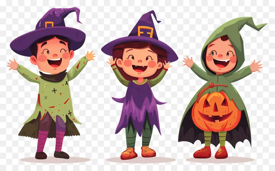 Anak Anak Halloween，Anak Anak Dengan Kostum Halloween PNG